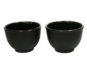 CasaLupo Tea Cups Cast Iron Black - Set of 2