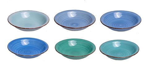 Cookinglife Deep Plates Ocean Blue ø 21 cm - 6 Pieces