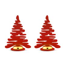 Alessi Christmas Trees Bark - BM16S2 R - Red - 8 cm - 2 pieces - by Michael Boucquillon &amp; Donia Maaoui