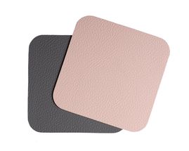 Jay Hill Coasters - Vegan leather - Gray / Pink - double-sided - 10 x 10 cm - 6 Pieces