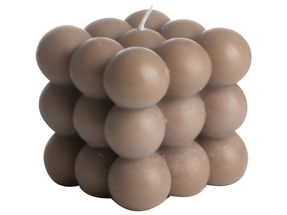 CasaLupo Pillar Candle / Bubble Candle Cube - Brown - 8 x 8 cm