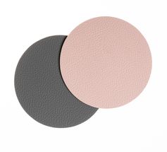 Jay Hill Coasters Leather - Grey / Pink - Double-sided - ø 10 cm - Set of 6