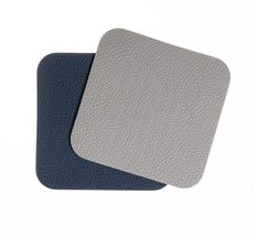 Jay Hill Coasters Leather - Grey / Blue - Double-sided - 10 x 10 cm - Set of 6