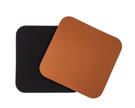 Jay Hill Coasters Leather - Black / Cognac - Double-sided - 10 x 10 cm - Set of 6