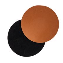 Jay Hill Coasters Leather - Black / Cognac - Double-sided - ø 10 cm - Set of 6