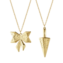 Georg Jensen Christmas Tree Decoration Set Bow and Cone Christmas Collectibles 2022 - Necklace - Golden
