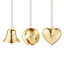 Georg Jensen Christmas Tree Decoration Giftset Christmas Collectibles 2022 - 3 Pieces - Golden