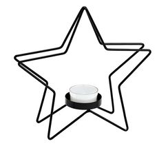 Sareva Candle Holders / Tea Light - Star Black 18 x 17 cm