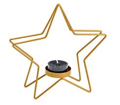 Sareva Candle Holders / Tea Light - Star Gold 18 x 17 cm