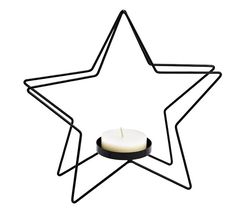 Sareva Candle Holders / Tea Light - Star Black 24 x 23 cm
