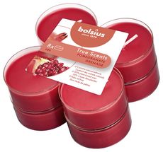 Bolsius Maxi Tea Lights True Scents Pomegranate - Pack of 8