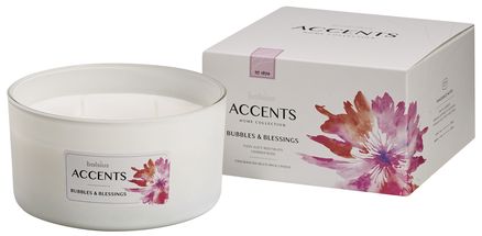 Bolsius Scented Candle in Glass Accents Multi Wick Bubbles & Blessings - 8 cm / ø 14.5 cm