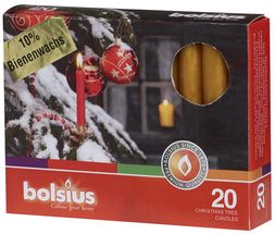 Bolsius Christmas Tree Candles Gold - Bees Wax - 20 Pieces