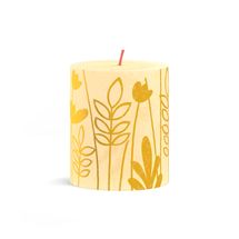 Bolsius Pillar Candle Rustic Print Butter Yellow - 8 cm / ø 7 cm