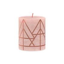 
Bolsius Pillar Candle Rustic Print Christmas Tree Misty Pink - 8 cm / ø 7 cm