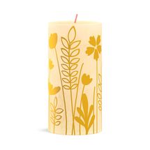 Bolsius Pillar Candle Rustic Print Butter Yellow - 13 cm / ø 7 cm