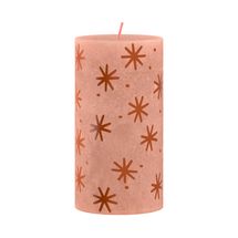 Bolsius Pillar Candle Rustic Print Creamy Caramel - 13 cm / ø 7 cm
