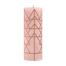 Bolsius Pillar Candle Rustic Print Christmas Tree Misty Pink - 19 cm / ø 7 cm