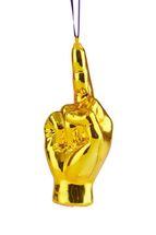 Christmas Tree Decoration Middle finger Yellow