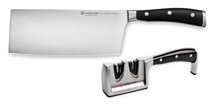 Wusthof Chef's Knife and Sharpener Set Classic Ikon 2-Piece