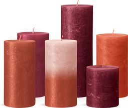 
Bolsius Pillar Candles Set Rustic - Cosy Reds