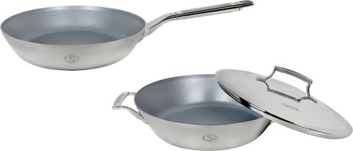 Saveur Selects Pan Set Voyage Series (Snack Pan ø 25 cm + Frying Pan ø 30 cm) - Triply Stainless Steel - Induction and all other heat sources