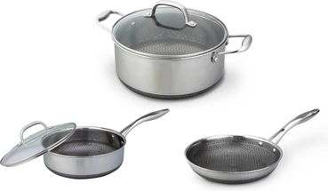 Westinghouse Pan Set Black Signature (Frying Pan + Cooking Pot + Snack Pan) ø 24 cm - Induction and all other heat sources