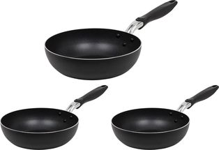 Resto Kitchenware Wok Pan Set Antares ø 24 + 26 + 28 cm - Induction and all other heat sources