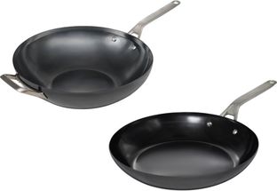 Saveur Selects Pan Set Carbon Steel (Wokpan ø 35 cm + Frying Pan ø 30 cm) - Induction and all other heat sources