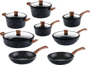 Westinghouse Pan Set Marble Wood - 8 pans - Complete pan set - Induction and all other heat sources.