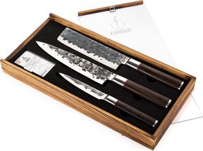 Forged Knife Set Sebra - 3-piece - Chef's Knife, Cleaver and Universal knife