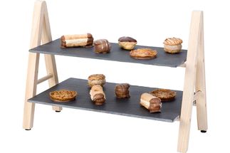 CasaLupo Afternoon Tea Stand Slate 2 Layers