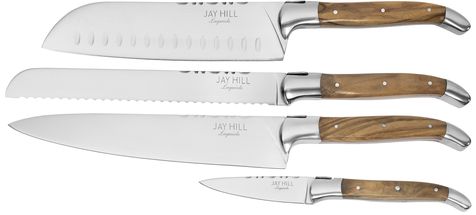 Jay Hill Knife Set Laguiole Olive Wood 4-Piece