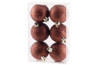 Cosy &amp; Trendy Christmas Baubles Brown 6-Piece Set