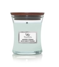 WoodWick Scented Candle Mini Sagewood &amp; Seagrass - 8 cm / ø 7 cm