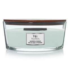 WoodWick Scented Candle Ellipse Sagewood &amp; Seagrass - 9 cm / 19 cm