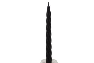 Cosy &amp; Trendy Twisted Candle Black 23 cm - 4 Pieces
