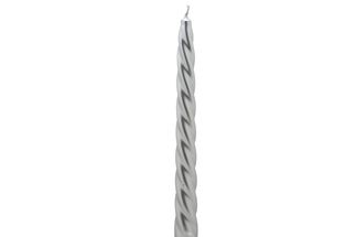 Cosy &amp; Trendy Twisted Candle Silver 23 cm - 4 Pieces