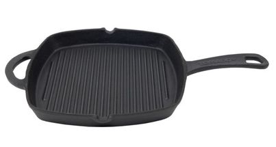 TOMADO Griddle Pan Black - Cast Iron - 26 x 30 cm - without non-stick coating