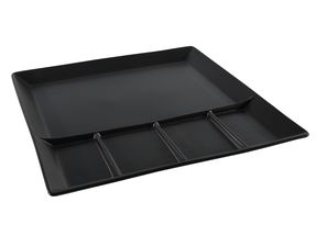 Cookinglife Divider Plate (Fondue, Tapas, BBQ) 5 Compartments Black - 24 x 24 cm