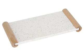CasaLupo Serving Stone Terrazzo White 32 x 15 cm