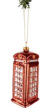 Nordic Light Christmas Bauble Telephone Booth UK 13 cm