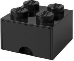LEGO® Storage Box with Drawer Black 25x25x18 cm