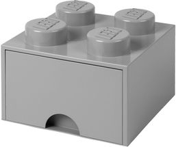 LEGO® Storage Box with Drawer Grey 25x25x18 cm