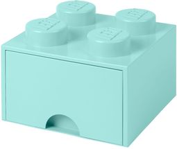 LEGO® Storage Box with Drawer Azure Blue 25x25x18 cm