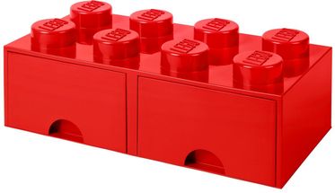 LEGO® Storage Box with Drawers Red 50x25x18 cm