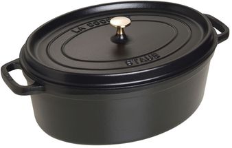Staub Casserole Oval Cocotte Black - ø 37 cm / 8 Liter