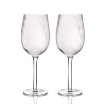 BarCraft Rosé Wine Glasses Ribbed 450 ml - 2 Pieces