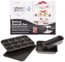 Basic 6-Piece Bakeware Set Non Stick Bundle of Baking Tins and Accessories Round/Rectangle/Loaf/Muffin Mould Pan Silicone Value Baking Trays Set by KeepingcooX Basting Brush and Baking Spatula 