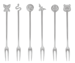 Sambonet Cake Forks Party Fashion Antique Silver 6 Pieces